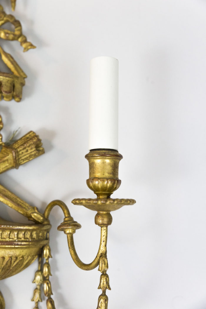 adam style neoclassical wall sconces fire