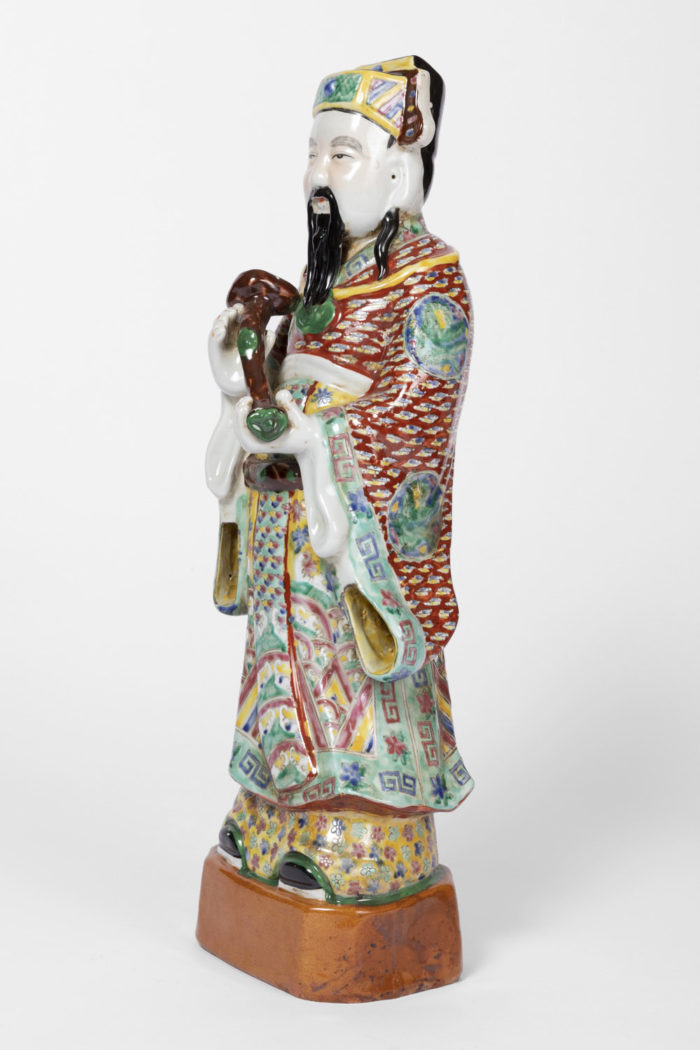 chinese dignitary polychrome earthenware