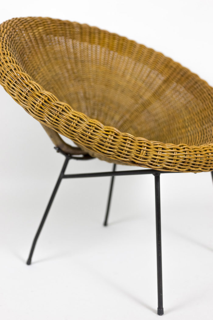 sun chairs wicker black lacquered metal