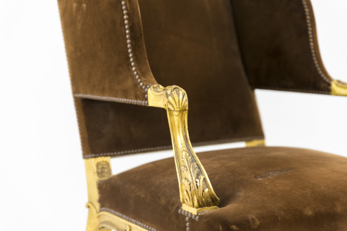 louis xvi style armchair gilt wood arms