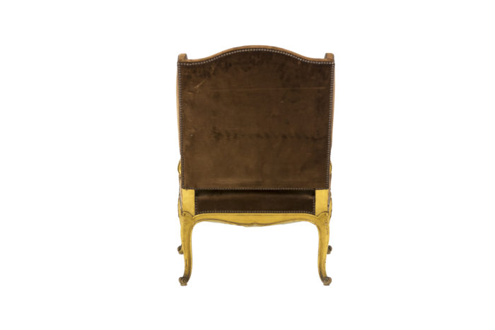 fauteuil style louis xvi a oreilles bois doré dos