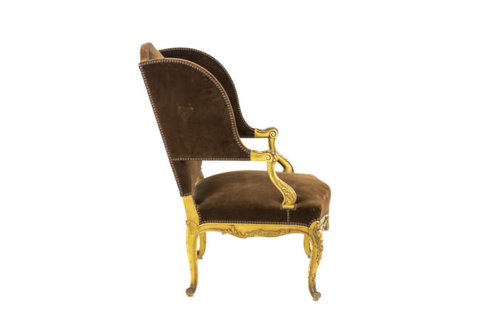 louis xvi style wing chair gilt wood