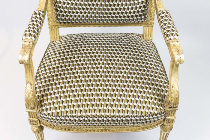louis xvi style armchairs creations metaphores fabric prisme bronze