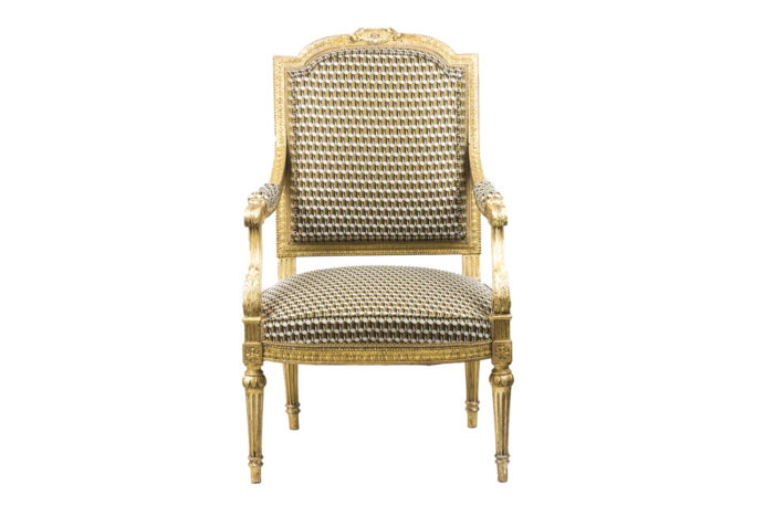 louis xvi style armchairs gilt wood face
