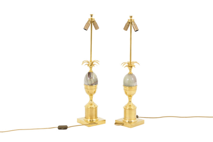 maison charles egg lamps onyx gilt brass