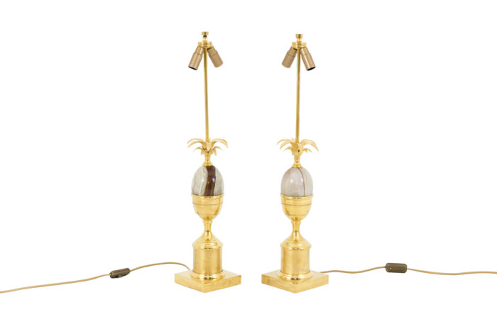 maison charles egg lamps onyx gilt brass