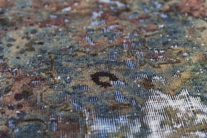 tapis persan rond travail contemporain unique detail 2