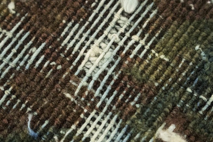 tapis persan rond travail contemporain unique détail 5