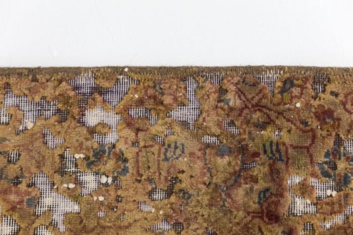 tapis persan travail contemporain ocre et creme détail 2
