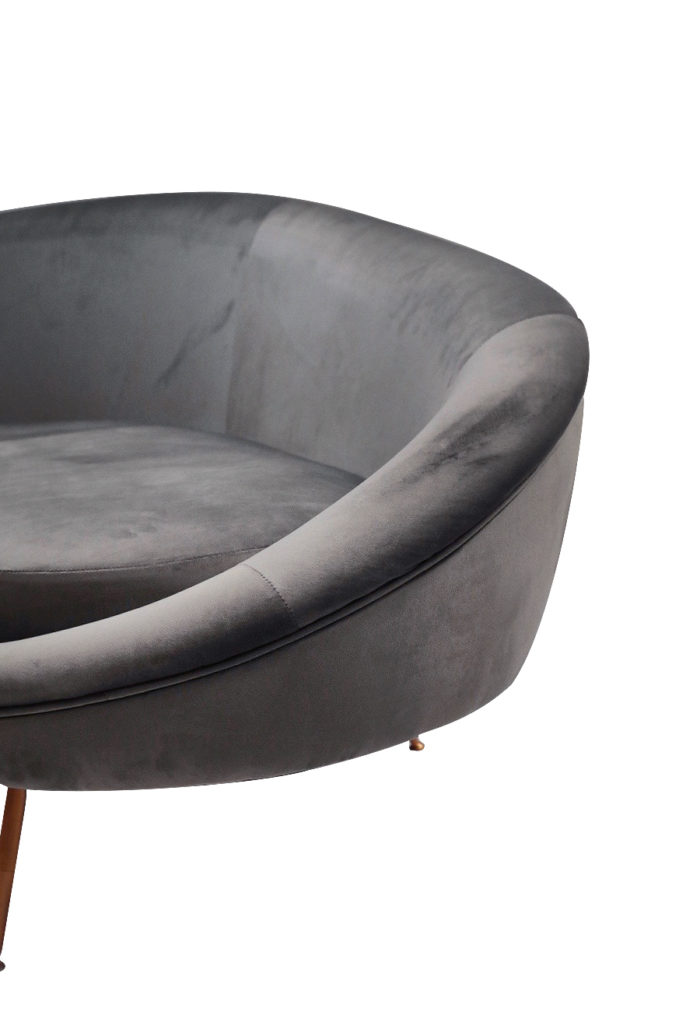 sofa bean grey velvet end