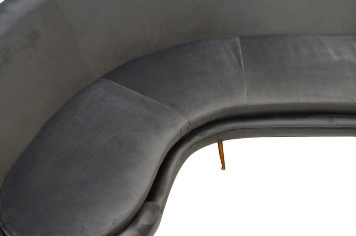 sofa bean grey velvet angle