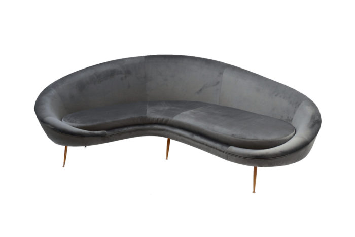 sofa bean grey velvet front