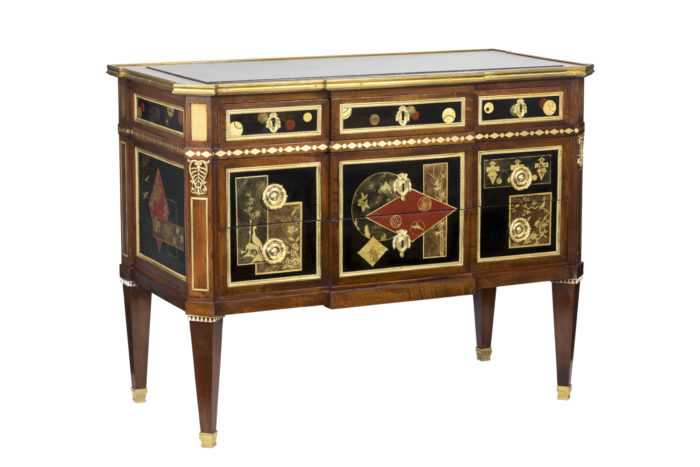 louis xvi style commode lacquer decor angle