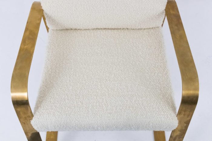 modern easy chairs gilt brass white curls seat