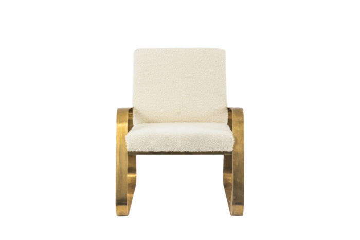 fauteuil moderne laiton doré bouclettes face