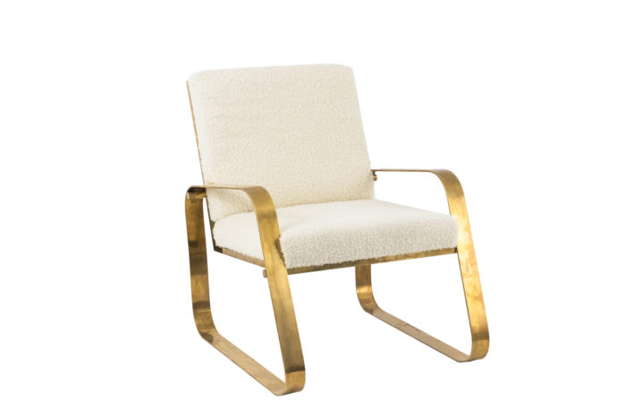 fauteuil moderne laiton doré brossé angle