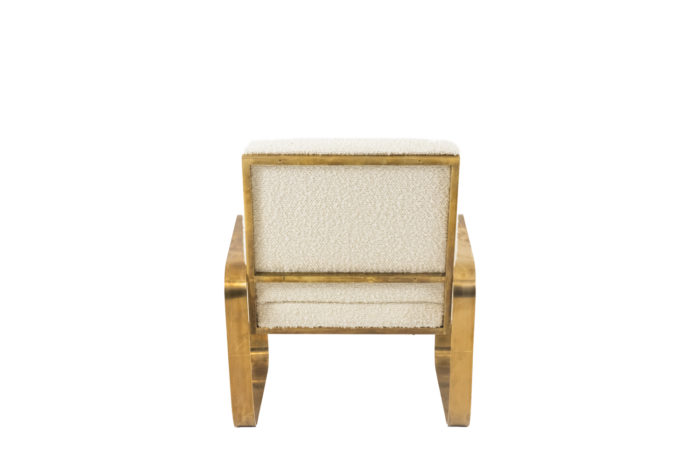 fauteuil moderne laiton doré brossé dos
