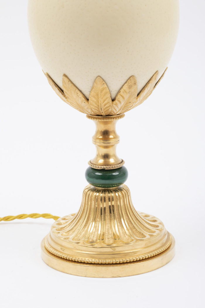 lampe oeuf bronze doré malachite base