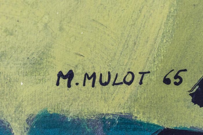 marcel mulot gouache abstraite polychrome signature