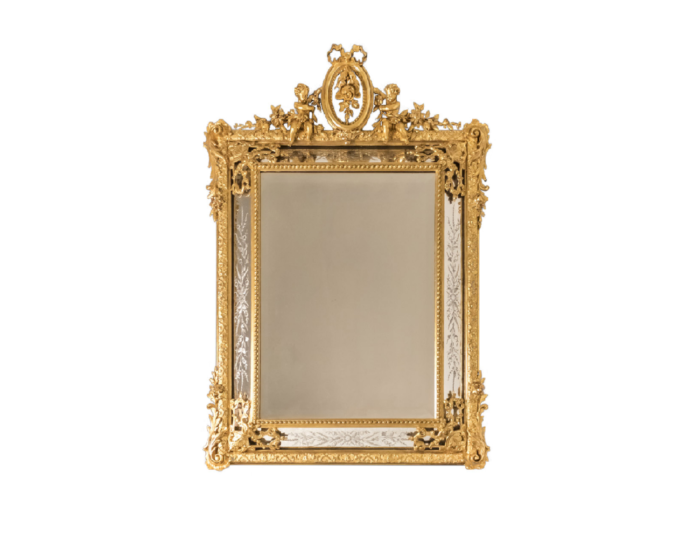miroir à parecloses bois doré napoleon iii