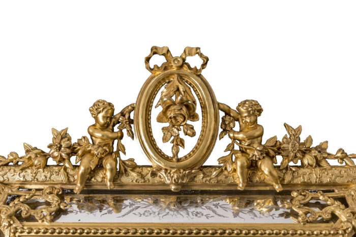 miroir à parecloses napoleon iii putti médaillon