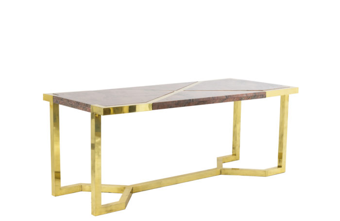 italian table gilt brass pink granite angle