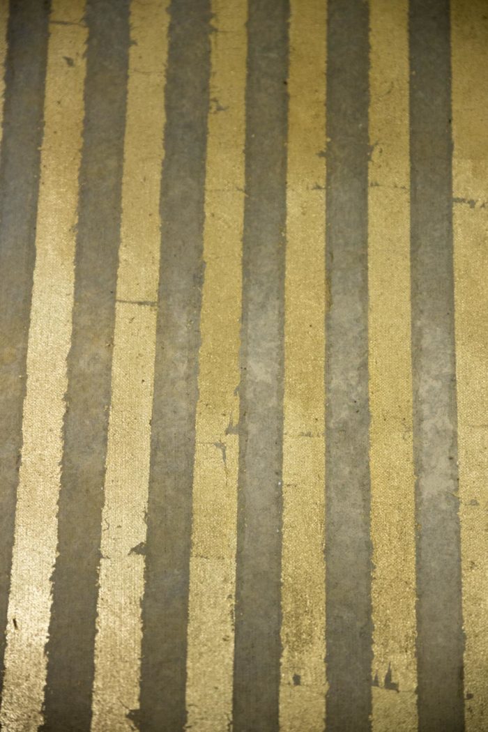 painted canvas gilt brown stripes