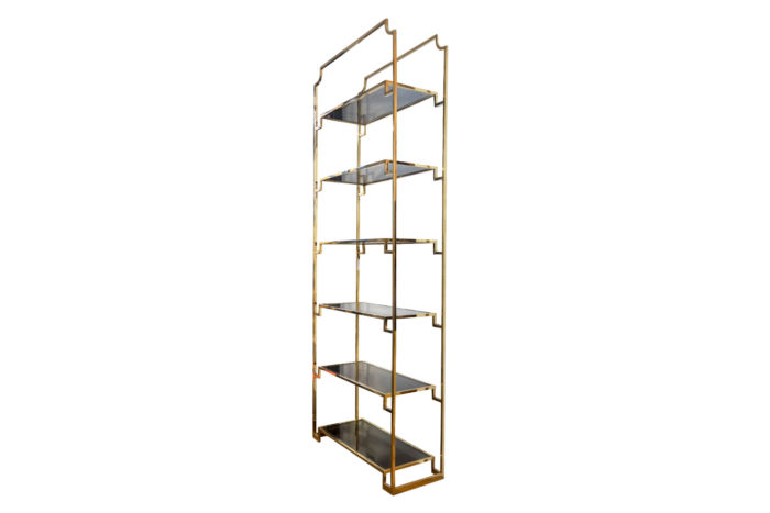 gilt brass smoked glass shelf