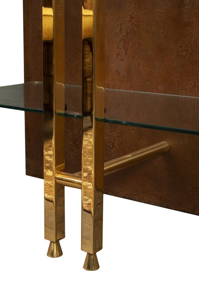 modern style shelf gilt brass