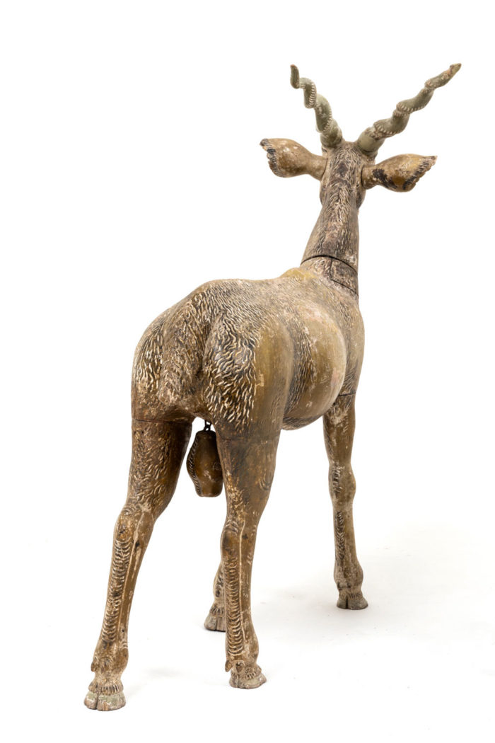 antelope blackbuck sculpted wood back