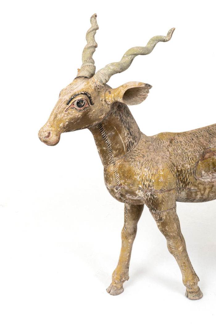 antilope-bois-sculpté-face