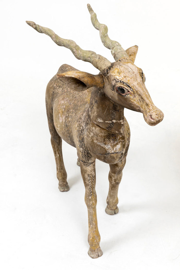 antelope blackbuck sculpted wood front