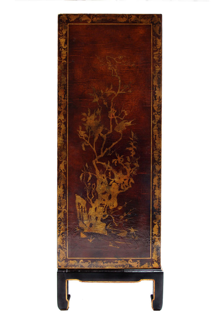 cabinet bar lacquer foliage decor side