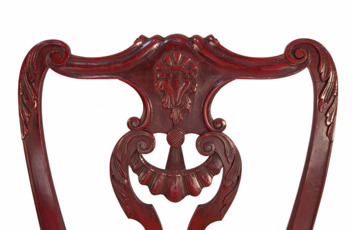 chippendale chairs red lacquer back splat