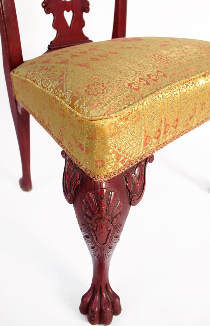 chippendale chairs red lacquer leg