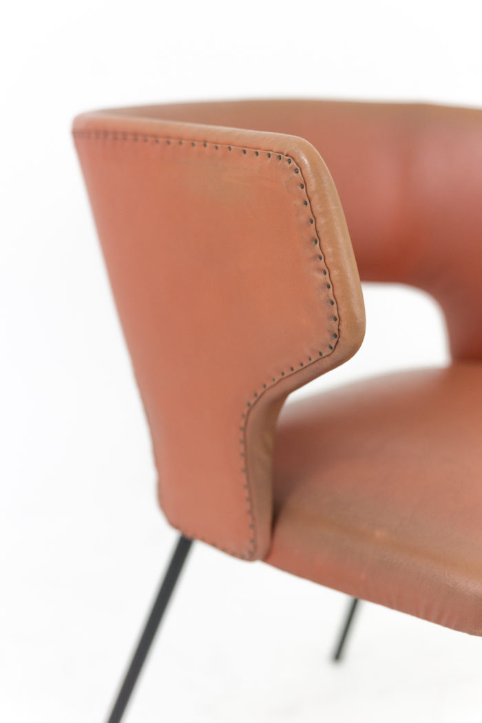 armchair orange skai arm