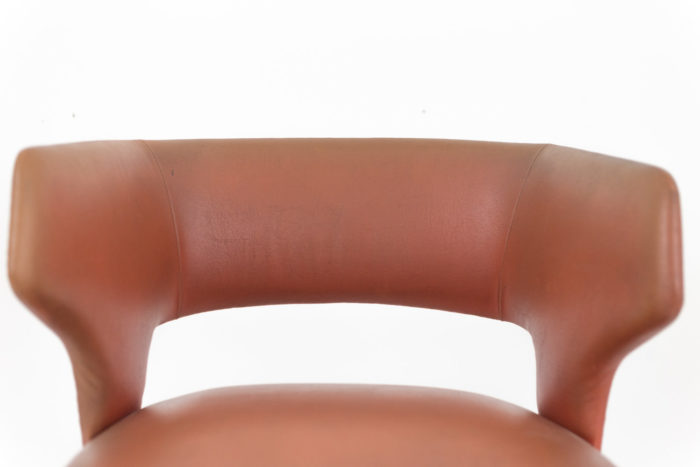 armchair orange skai basket back