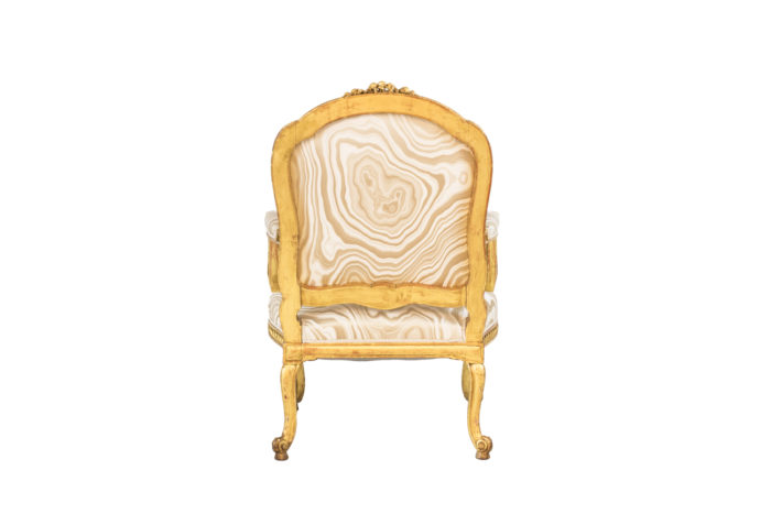 fauteuils style transition bois doré back