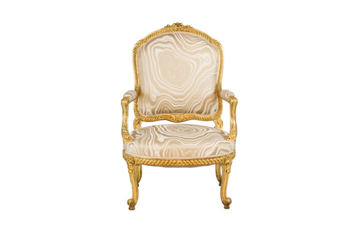 transition style armchairs gilt wood front