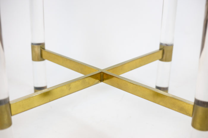 table sandro petti lucite gilt brass stretcher