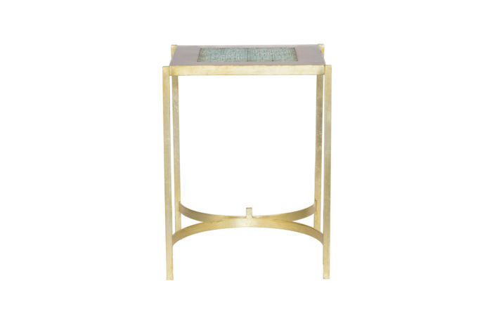 pedestal table earthenware gilt brass 1970's side