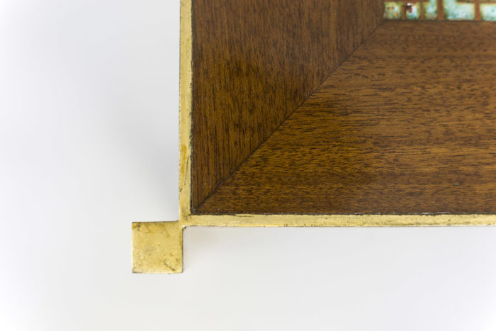 pedestal table earthenware gilt brass detail