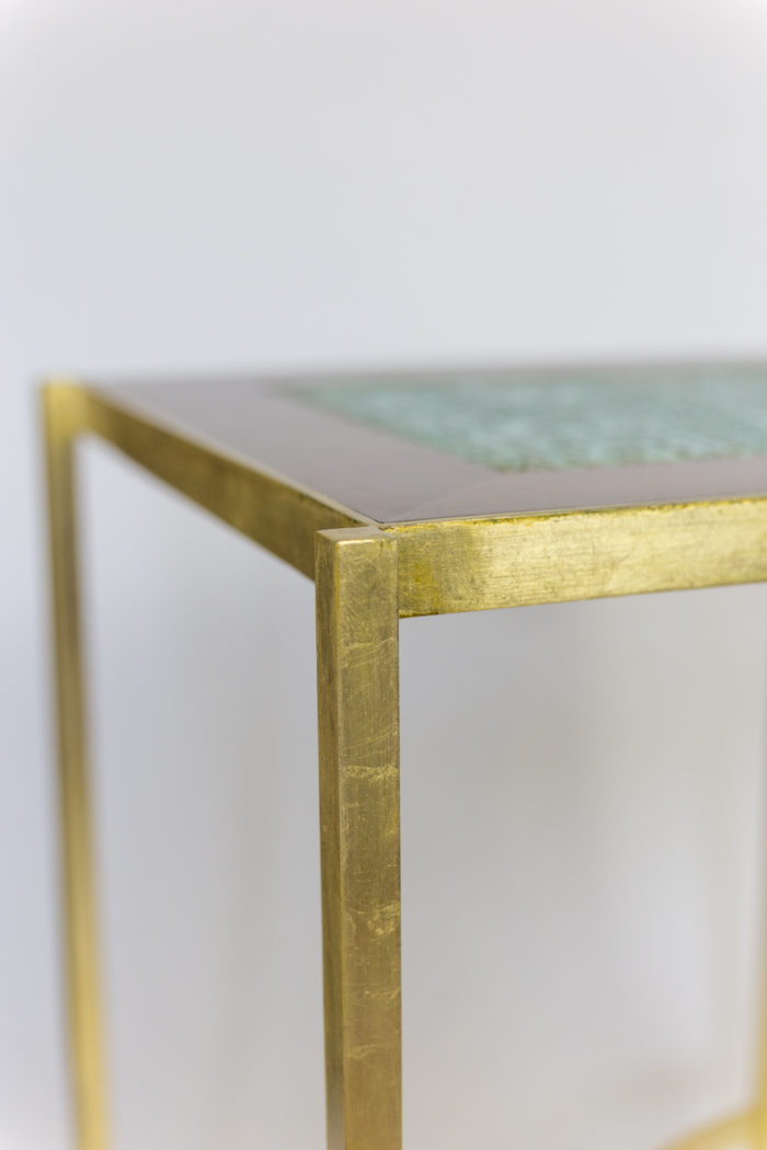 pedestal table earthenware gilt brass leg