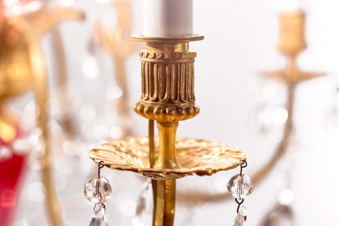 italian chandelier glass gilt bronze