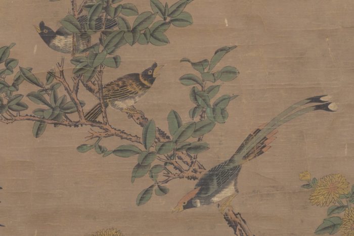 panneau papier de riz oiseaux chinoisant