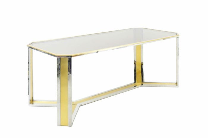 table gilt silvered brass smoked glass romeo rega style angle