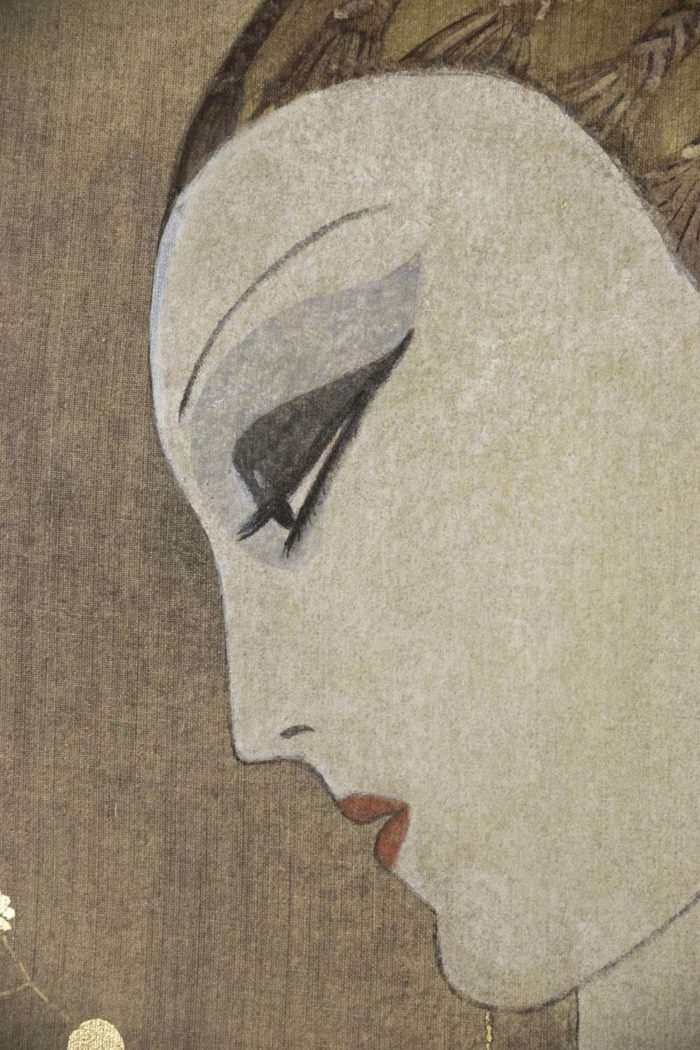 painted canvas art deco woman face