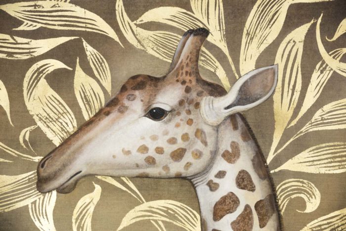 toile peinte girafe tête