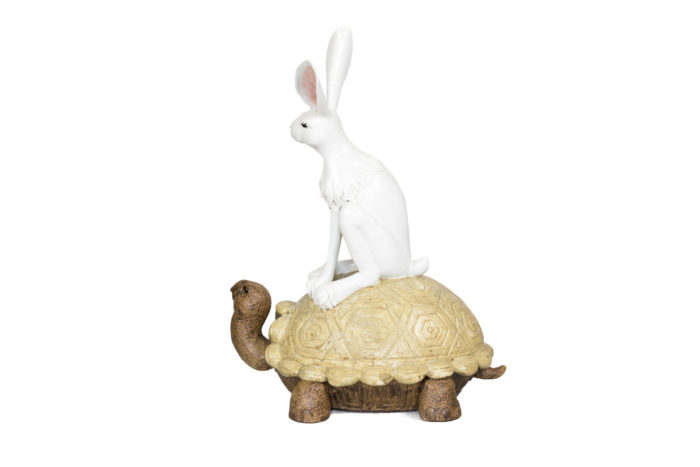 valérie courtet sculpture rabbit tortoise side 2