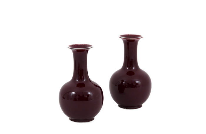 sang-de-boeuf red porcelain vases